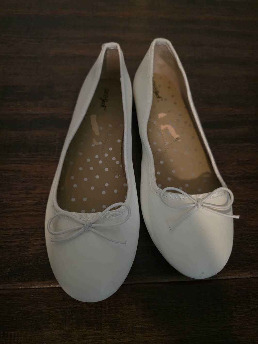 Cat & Jack White Ballet Flats with Bow - Girl's Comfort Flats